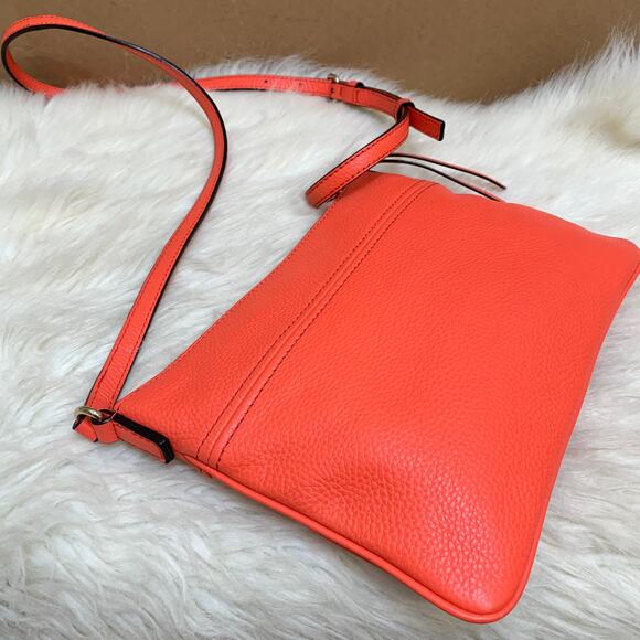 KATE SPADE New York Jackson St GABRIELE Pebbled Leather Crossbody in Warm Guava - Picture 7 of 16